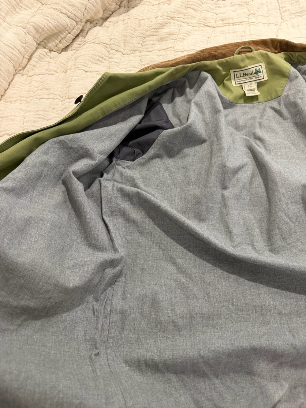 Vintage 80s 90s Men’s L.L.Bean Blanket Lined Green Chore Barn Coat - Picture 8 of 11